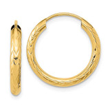 Image of 19mm 10k Yellow Gold Polished & Diamond-cut Endless Hoop Earrings 10TF1004