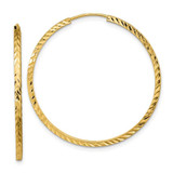 Image of 34mm 10k Yellow Gold Diamond-cut Square Tube Endless Hoop Earrings 10TF998