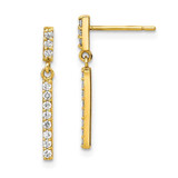Image of 10k Yellow Gold CZ Dangle Earrings