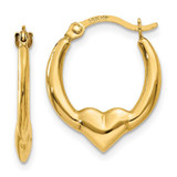 Image of 16mm 10k Yellow Gold Heart Hoop Earrings