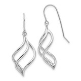 Image of 39mm 10k White Gold Swirl Dangle Earrings