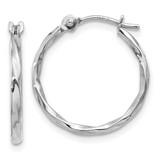 Image of 13mm 10k White Gold Twisted Hoop Earrings