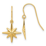 Image of 23mm 14K Yellow Gold Dangle Star Earrings