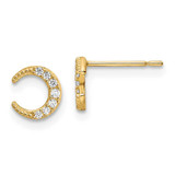 Image of 6.75mm 14K Yellow Gold CZ Moon Post Earrings