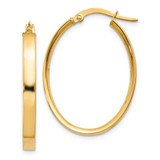 Image of 19mm 10k Yellow Gold 3mm Oval Hoop Earrings