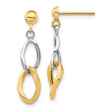 Image of 27.22mm 14K Two-tone Gold Dangle Post Earrings