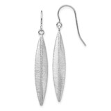 Image of 40mm 14K White Gold Brushed Dangle Earrings