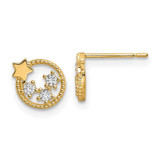 Image of 7.5mm 14K Yellow Gold CZ Stars Post Earrings