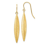 Image of 40mm 14K Yellow Gold Brushed Dangle Earrings