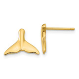 Image of 10mm 10k Yellow Gold Whale Tail Post Earrings