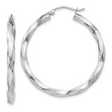 Image of 26mm 14k White Gold 3mm Twisted Hoop Earrings