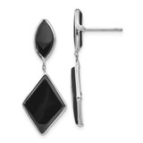 Image of 32mm 14k White Gold Onyx Dangle Post Earrings