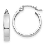 Image of 14mm 14k White Gold Polished 3mm Hoop Earrings