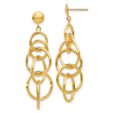 Image of 46mm 14K Yellow Gold Circle Drop Post Earrings