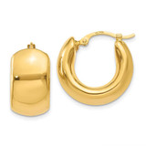 Image of 18mm 14k Yellow Gold Wide Puffed Hoop Earrings
