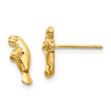 Image of 12mm 10k Yellow Gold Mini Manatee Post Earrings
