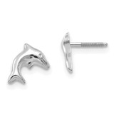 Image of 8mm 14K White Gold Madi K Sm. Dolphin Earrings