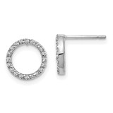 Image of 9mm 10k White Gold Diamond Open Circle Earrings