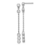 Image of 36.15mm 14K White Gold CZ Chain Link Dangle Earrings