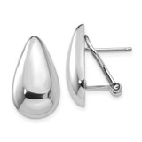 Image of 20mm 14k White Gold Tear Drop Omega Back Earrings