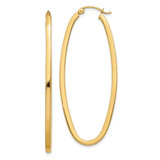 Image of 53mm 14K Yellow Gold 2mm Large Oval Hoop Earrings