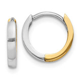Image of 7mm 10k Two-tone Gold 1.75mm Hinged Hoop Earrings