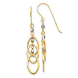 Image of 45mm 14k Two-tone Gold Oval Beaded Dangle Earrings