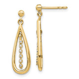 Image of 21mm 10k Yellow Gold Diamond Teardrop Post Earrings