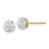 Image of 7mm 14K Yellow Gold Post 6mm Crystal Ball Earrings