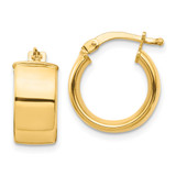 15.34mm 10k Yellow Gold High Polished 7mm Hoop Earrings