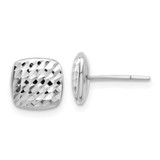 Image of 8.6mm 14K White Gold Diamond-cut Square Post Earrings
