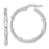 Image of 25.1mm 14k White Gold Polished and Fancy Hoop Earrings