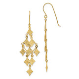 Image of 61mm 14K Yellow Gold Diamond-cut Chandelier Earrings