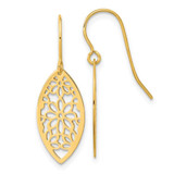 Image of 27mm 14K Yellow Gold Polished Flower Dangle Earrings