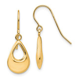 Image of 24mm 14K Yellow Gold Teardrop Hollow Dangle Earrings