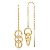 Image of 50mm 14K Yellow Gold Triple Circle Threader Earrings