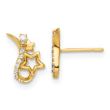 Image of 6.6mm 14k Yellow Gold Polished CZ Stars Post Earrings