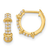 Image of 10k Yellow Gold Polished CZ Hinged Hoop Earrings