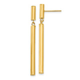 Image of 46mm 14K Yellow Gold Fancy Dangle Round Tube Earrings