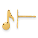 Image of 10.2mm 14K Yellow Gold Polished Music Note Post Earrings