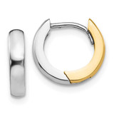 Image of 7mm 10k Two-tone Gold 2.5mm Round Hinged Hoop Earrings