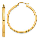Image of 10k Yellow Gold 2x3mm Rectangle Tube Hoop Earrings