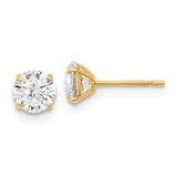 Image of 10k Yellow Gold Polished 5mm CZ Stud Post Earrings