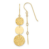 Image of 44mm 14K Yellow Gold 3-Tier Circle Drop Dangle Earrings