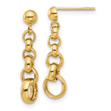 Image of 24.5mm 14K Yellow Gold Polished Circle Link Post Earrings