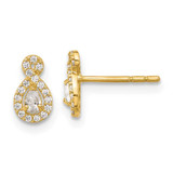 Image of 8.1mm 14K Yellow Gold Polished CZ Infinity Post Earrings