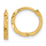 Image of 12.3mm 14K Yellow Gold Polished Wavy Hinged Hoop Earrings