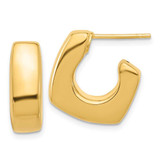 Image of 18mm 14K Yellow Gold Polished Square J-Hoop Post Earrings