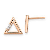 Image of 9.1mm 14k Rose Gold Polished Triangle Diamond Post Earrings