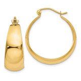 Image of 28mm 14K Yellow Gold Polished 10.5mm Tapered Hoop Earrings